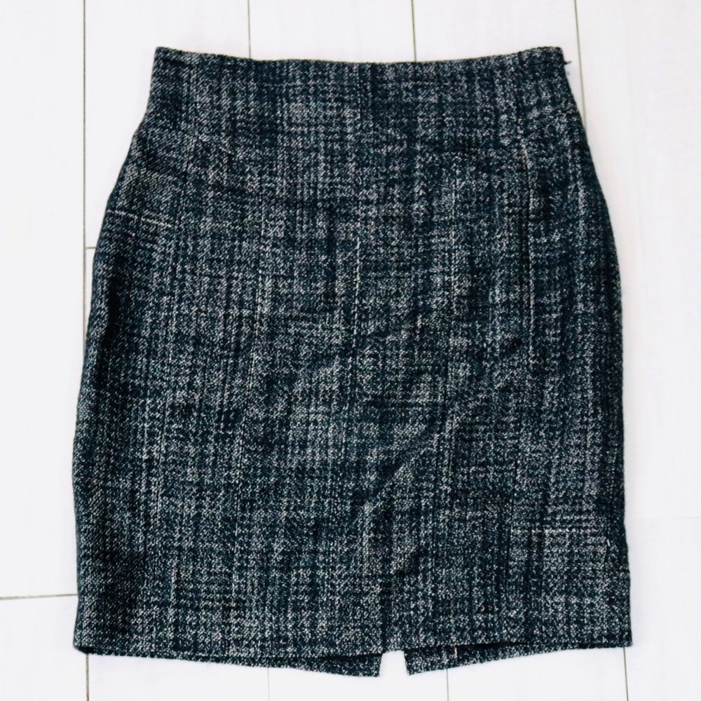 Navy Wool Blend Ann Taylor Skirt
